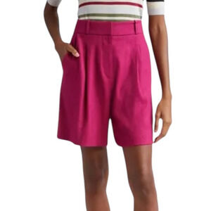 Veronica Beard shorts Noemi linen blend dark pink size 2